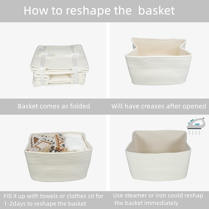 Cotton Rope storage Basket Bins Woven Basket - Image 7