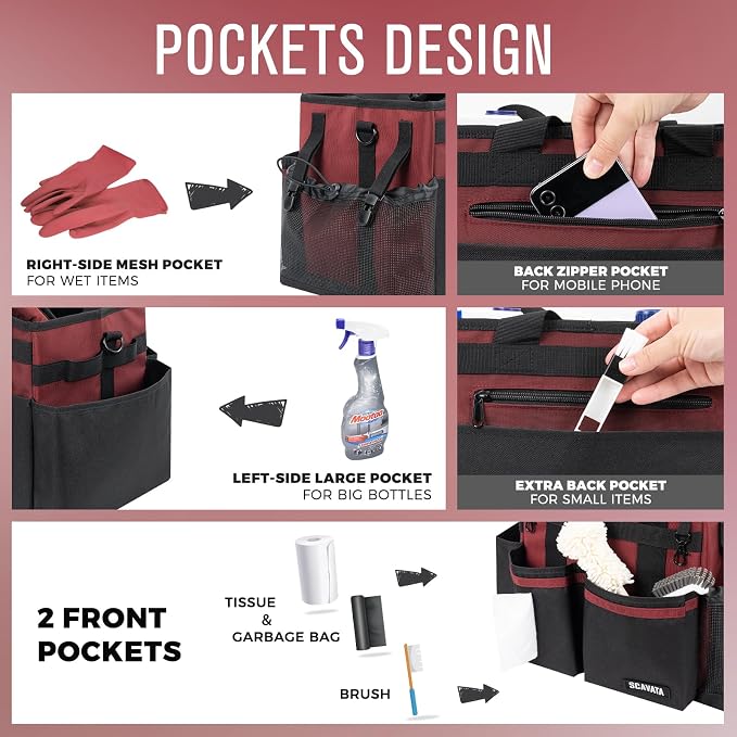 Compact Wearable Cleaning Caddy, Small Cleaning Caddy Supplies Organizer - Image 2