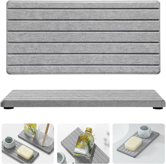 2PCS Instant Dry Diatomite Stone Counter Makeup Tray Organizer, Fast Drying by Razborci