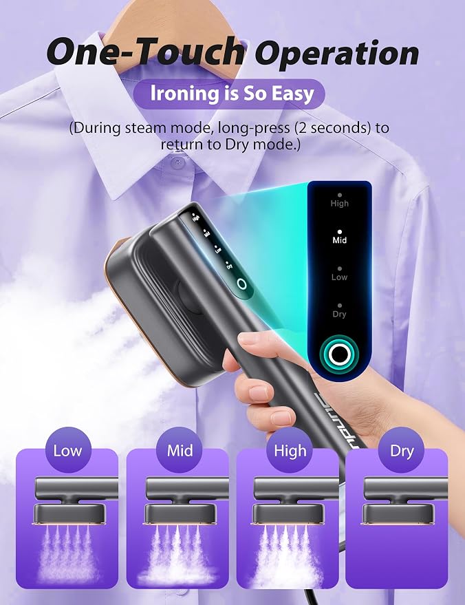 Sundu Steamer for Clothes, 15s Fast Heat-up Handheld Garment Steamer, 35mins - Image 8