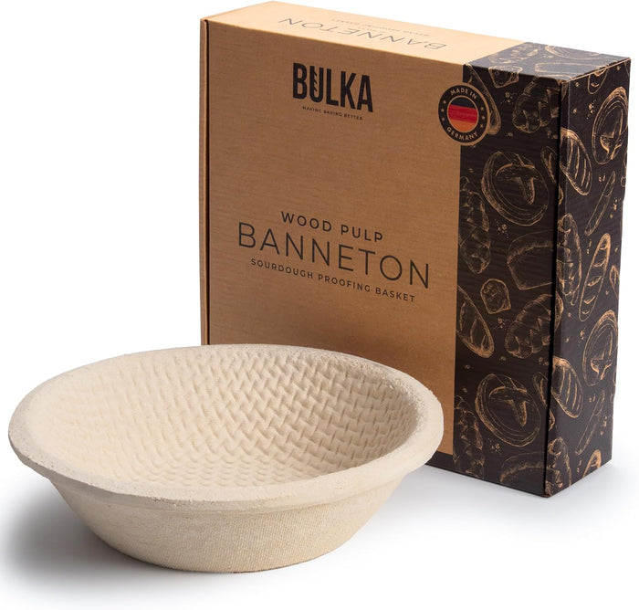 Bulka Sourdough Banneton Bread Proofing Basket Large 9" Round Waffle 1kg
