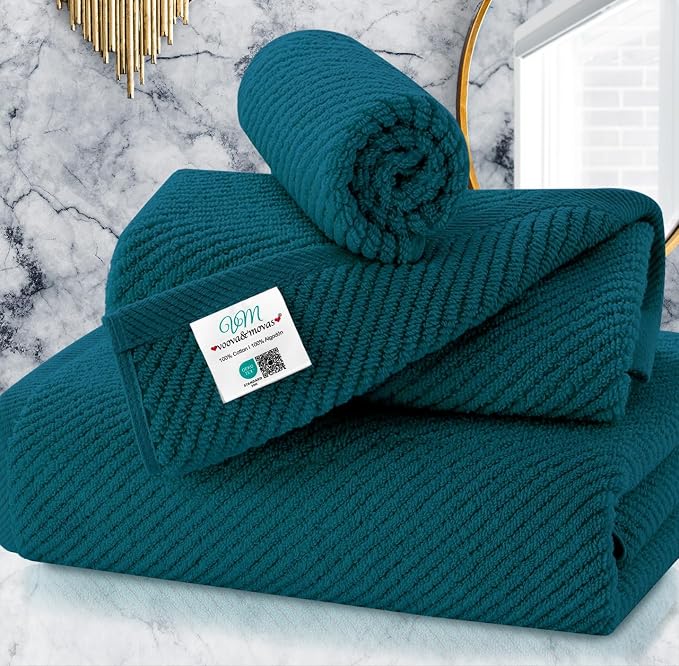 VOOVA & MOVAS Towels Set for Bathroom, 100% Cotton | Quick Dry | Soft | Thick by VOOVAMOVAS