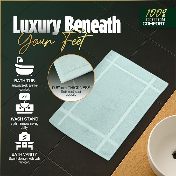 Pearl Linens Pack of 6 100% Cotton Bath Mat 20x30 inches, Soft & Absorbent - Image 6