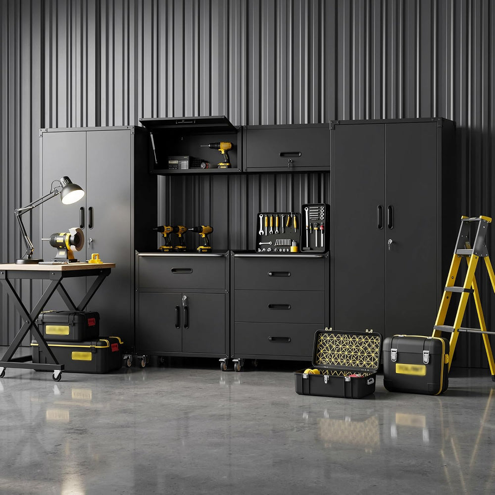 6-Piece Garage Storage Cabinets System Heavy Duty Workshop Set