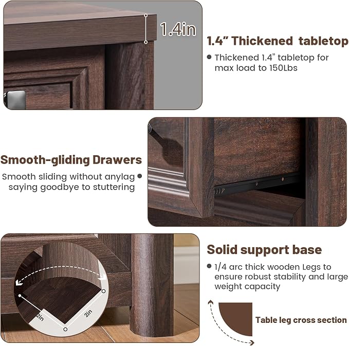 Farmhouse Walnut 6 Drawers Dresser - Image 8