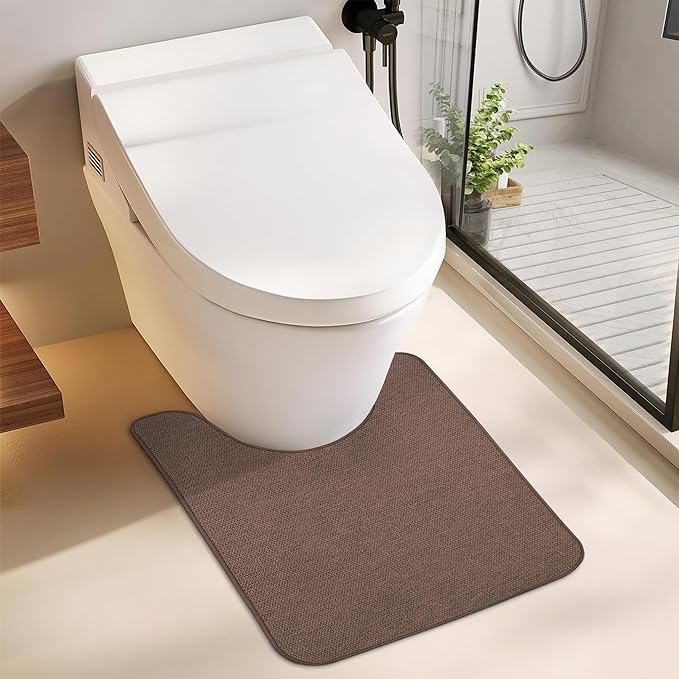 Toilet Rugs U Shaped Bathroom Rug, Machine Washable Non Slip Quick Dry Super - Image 6