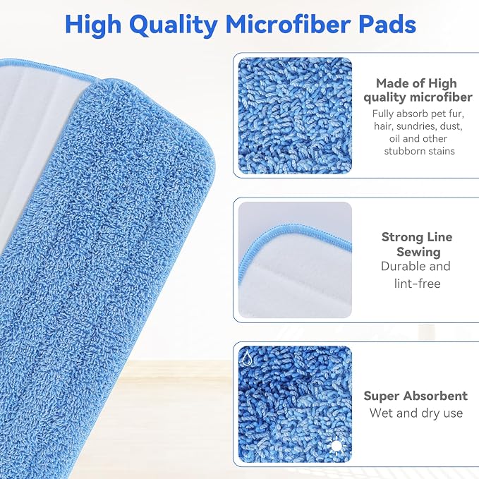 16.5 inch Microfiber Mop Pads for Rubbermaid Reveal Spray Mop and Any 16.5" - Image 3
