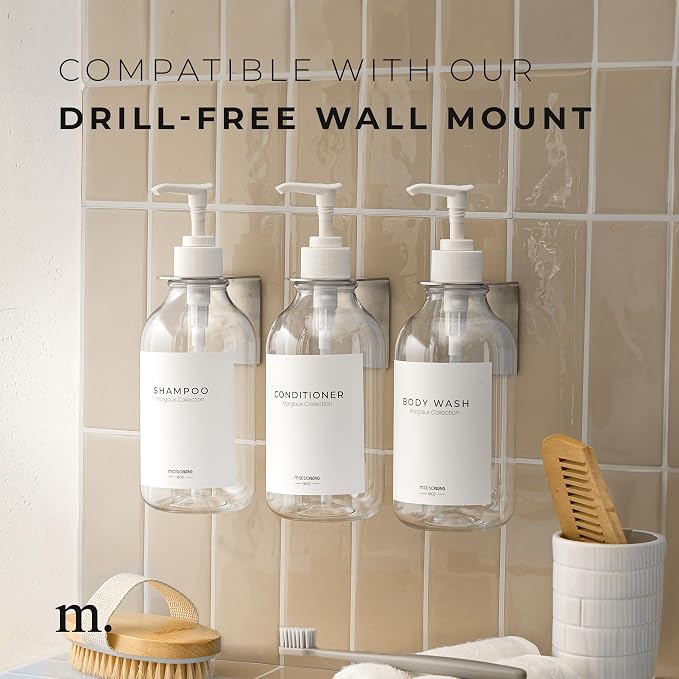 MaisoNovo Refillable Shampoo and Conditioner Bottles | 16.9 fl oz Set of 3 - Image 7
