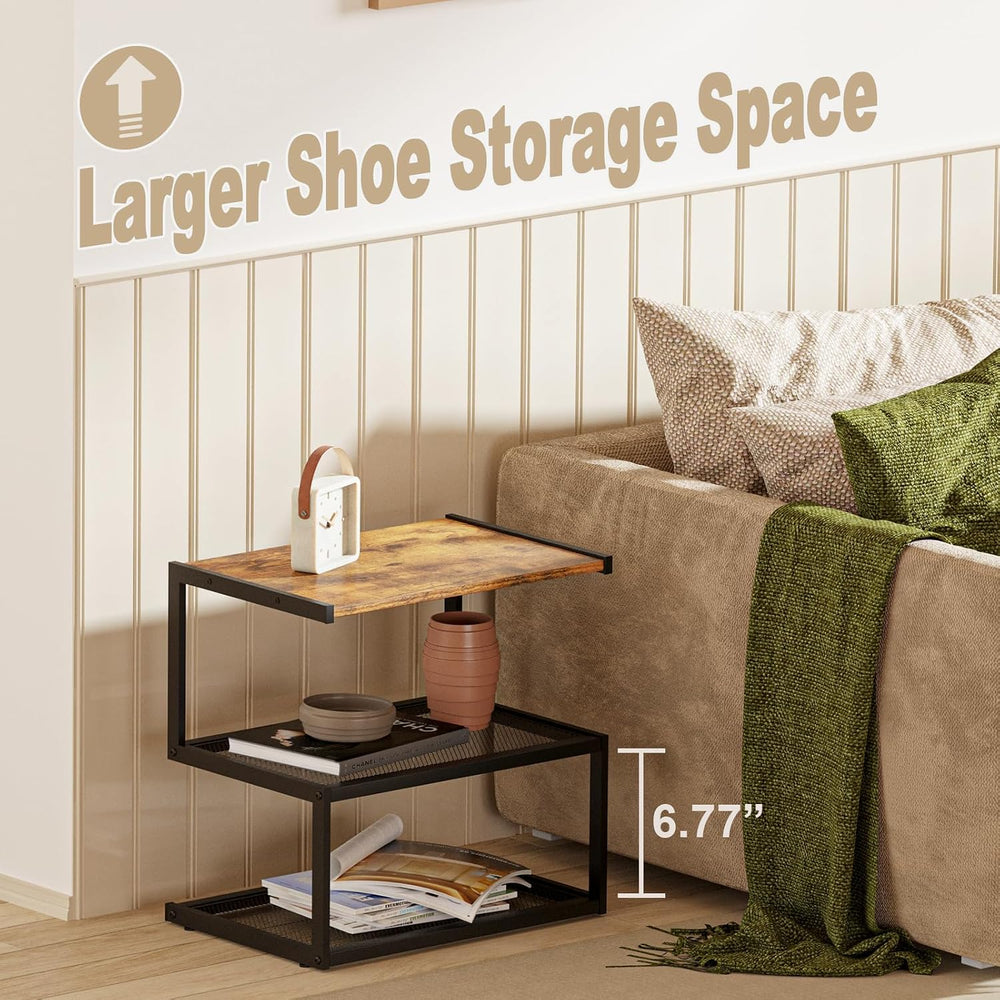 Small Shoe Rack for Entryway, 5-Shaped 3-Tier Shoe Storage Shelf