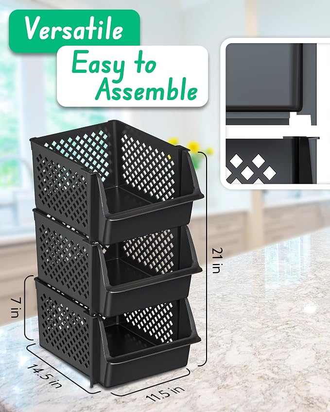 Skywin Plastic Stackable Storage Bins - Image 2