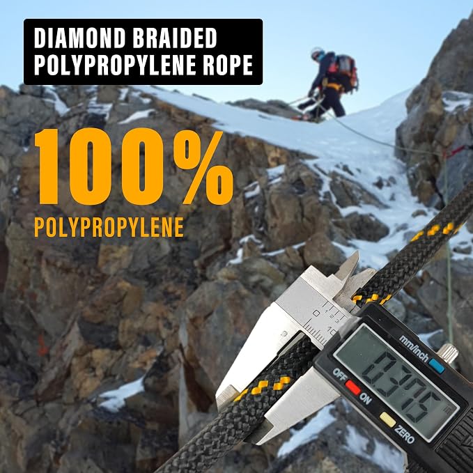 Diamond Braided Polypropylene Rope Nylon Rope Mix Thick Heavy Duty Ropes 3/8'' - Image 2