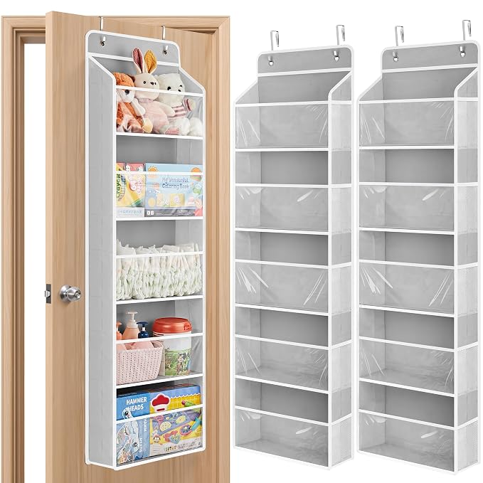 JARLINK 2 Pack Toy Stuffed Animal Storage, Over The Door Organizer W/Clear View by JARLINK