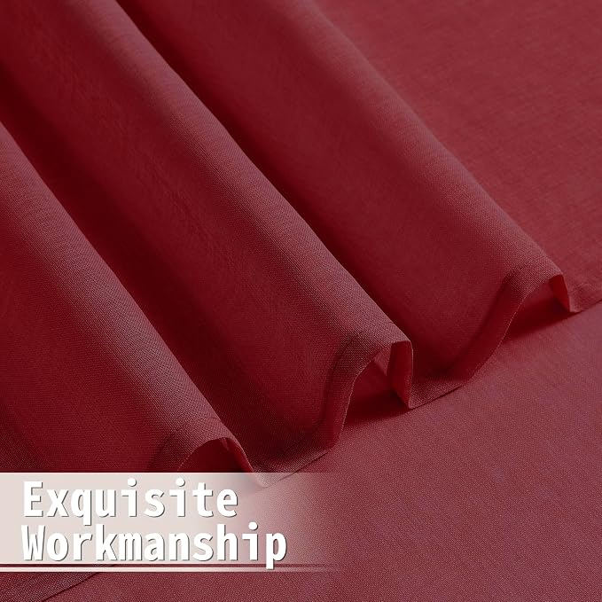 Tollpiz Sheer Door Curtain Closet Linen Textured Curtain Sheers Doorway Light - Image 8
