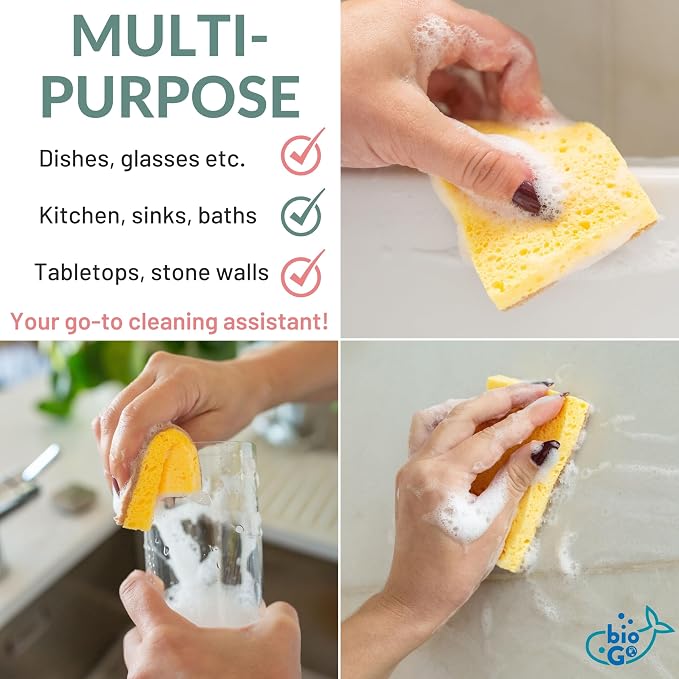 bioGo 24 Pack Biodegradable Kitchen Sponges - Image 5