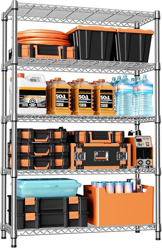 IZEUK 1750LBS Garage Shelving Wide Storage Shelves 5 Tier Metal Shelves Heavy by IZEUK