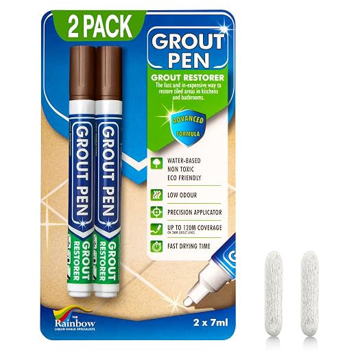 Grout Pen Brown Tile Paint Marker: Waterproof Grout Paint, Tile Grout Colorant by RainbowChalkMarkers