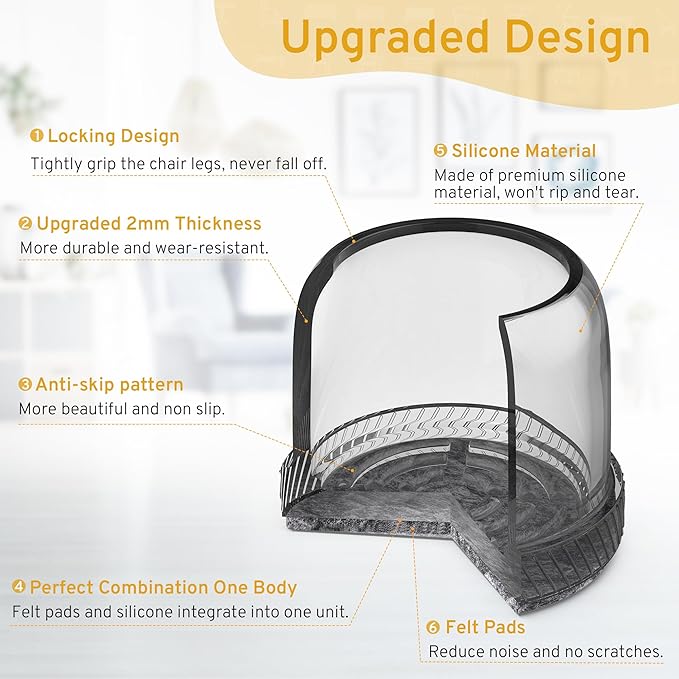 24PCS Extra Small Chair Leg Floor Protectors, Furniture Sliders, Chair Leg - Image 2
