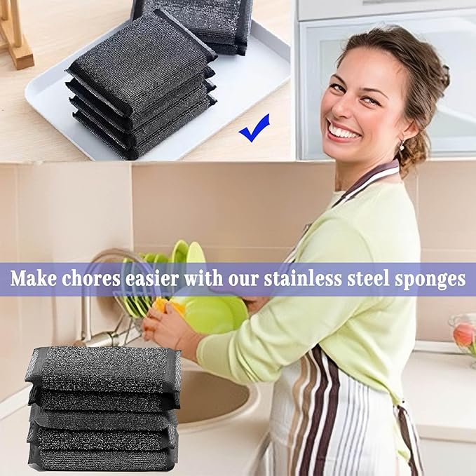 Steel Wool Scrubber Dish Sponges - Image 6