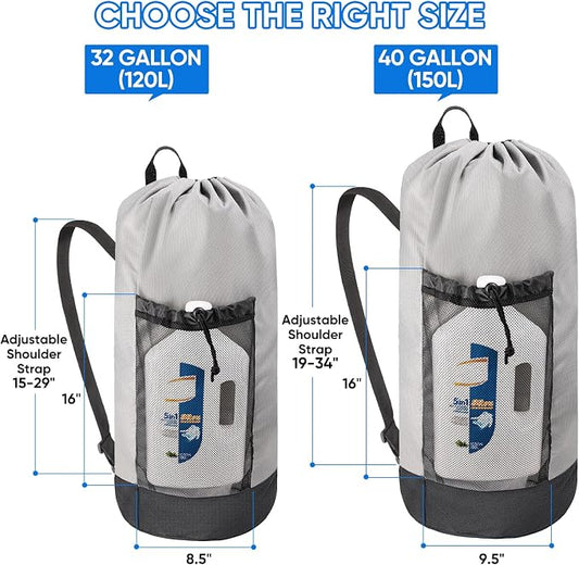 BALEINE 150L Laundry Bag Backpack, 900D Oxford Fabric Large Travel Laundry Bags - Image 2