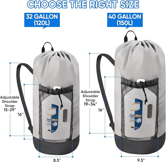 BALEINE 120L Laundry Bag Backpack, 900D Oxford Fabric Large Travel Laundry Bags - Image 2