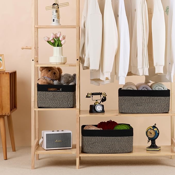 Large Storage Baskets for Organizing, Closet Shelf Baskets for Clothes Blanket - Image 3