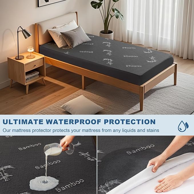 BEDLORE Twin XL Size Mattress Protector Waterproof, Mattress Pad Fitted 6-15 - Image 2