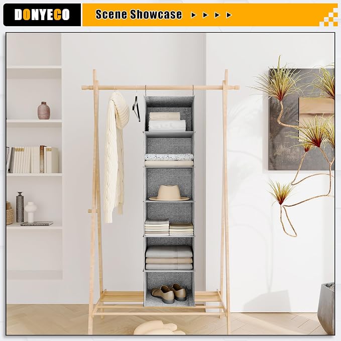 6-Shelf Hanging Storage Closet Organizer, Linen Rv Storage and Organization - Image 5