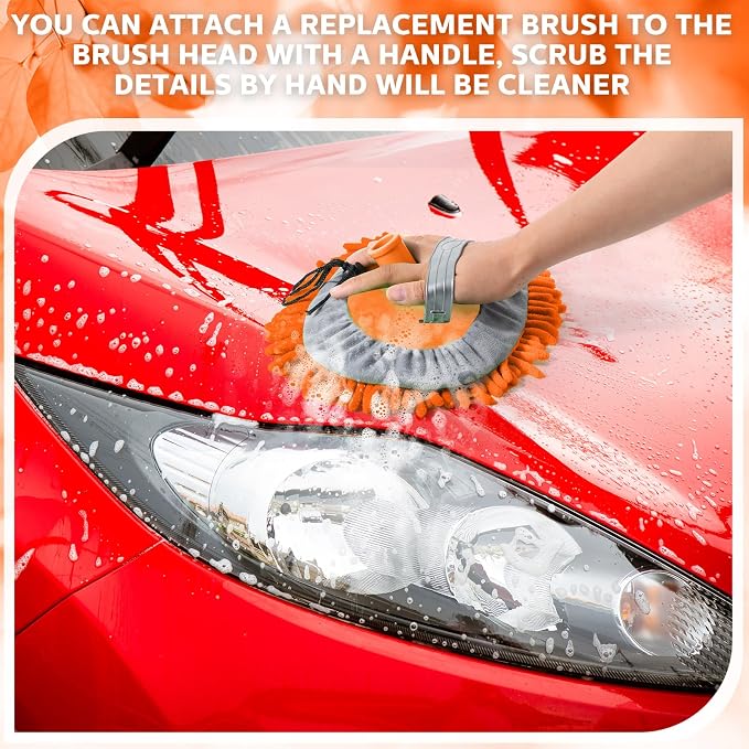 Layhit 5 Pcs Car Wash Mitt Set, Brush Not Included, Microfiber Mitt Cleaning - Image 5