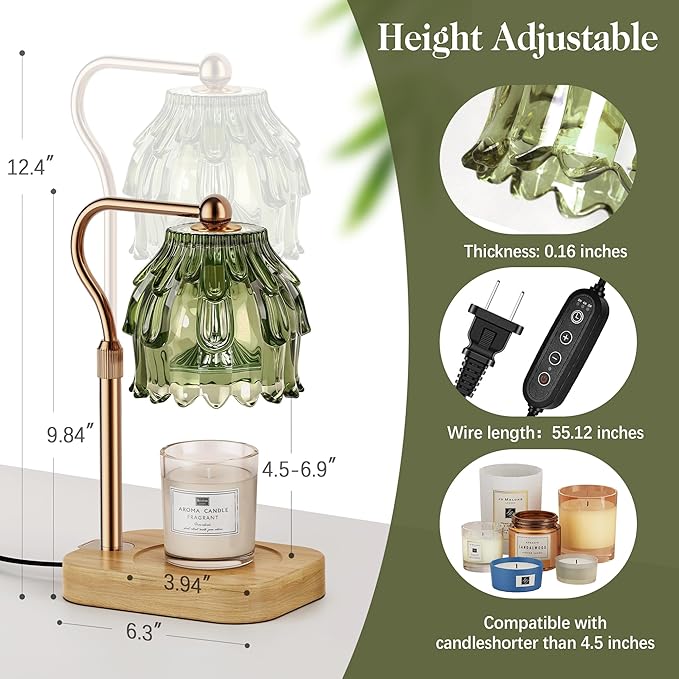 Candle Warmer Lamp with Timer Dimmer, Modern Wax Warmer - Image 5