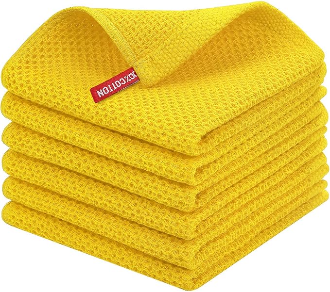 Homaxy 100% Cotton Waffle Weave Kitchen Dish Cloths, Ultra Soft Absorbent Quick by Homaxy