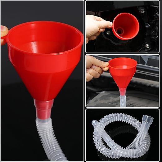 Flexible Fuel Funnel with Long Hose Plastic Small Wide Mouth Filling Funnel Car - Image 6