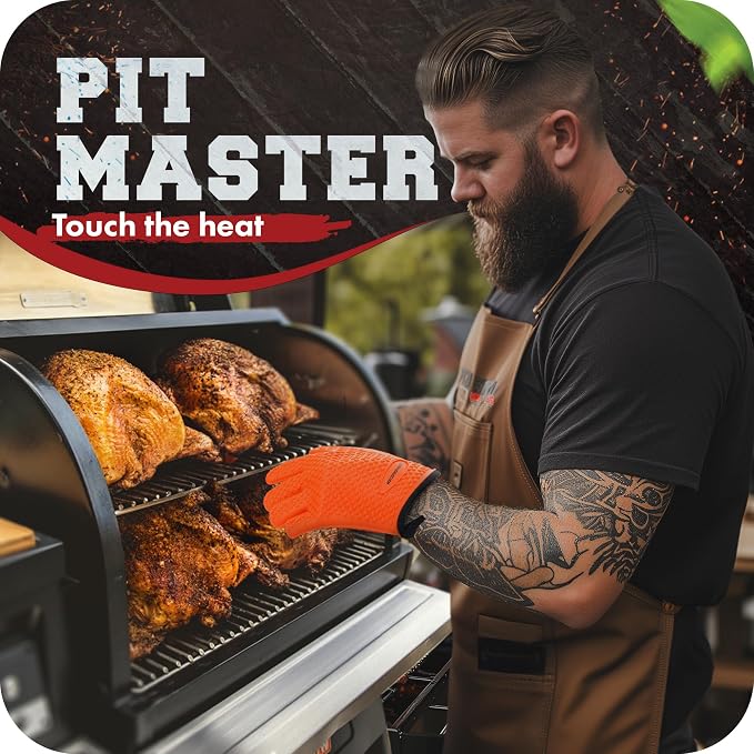 KITCHEN PERFECTION Silicone Smoker Oven Gloves -Extreme Heat Resistant BBQ - Image 3