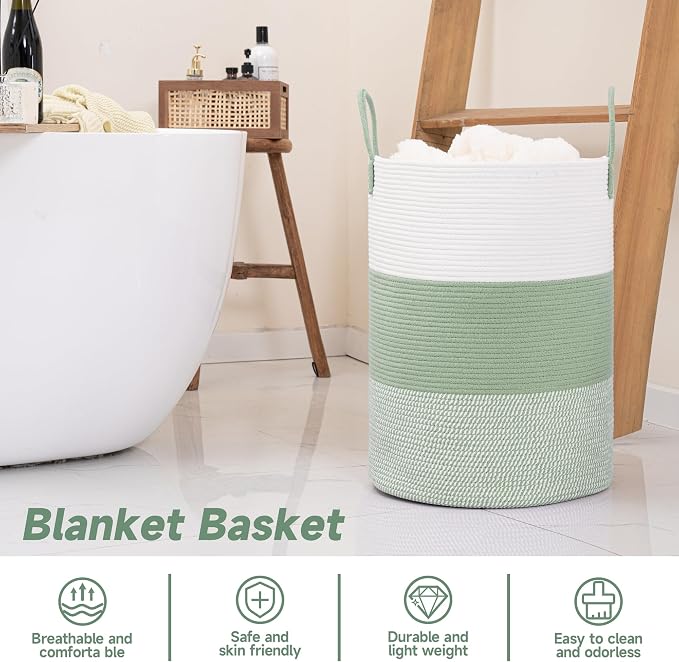CLHMILY&Z 100L Laundry Basket Round Storage Rope Basket - Image 5