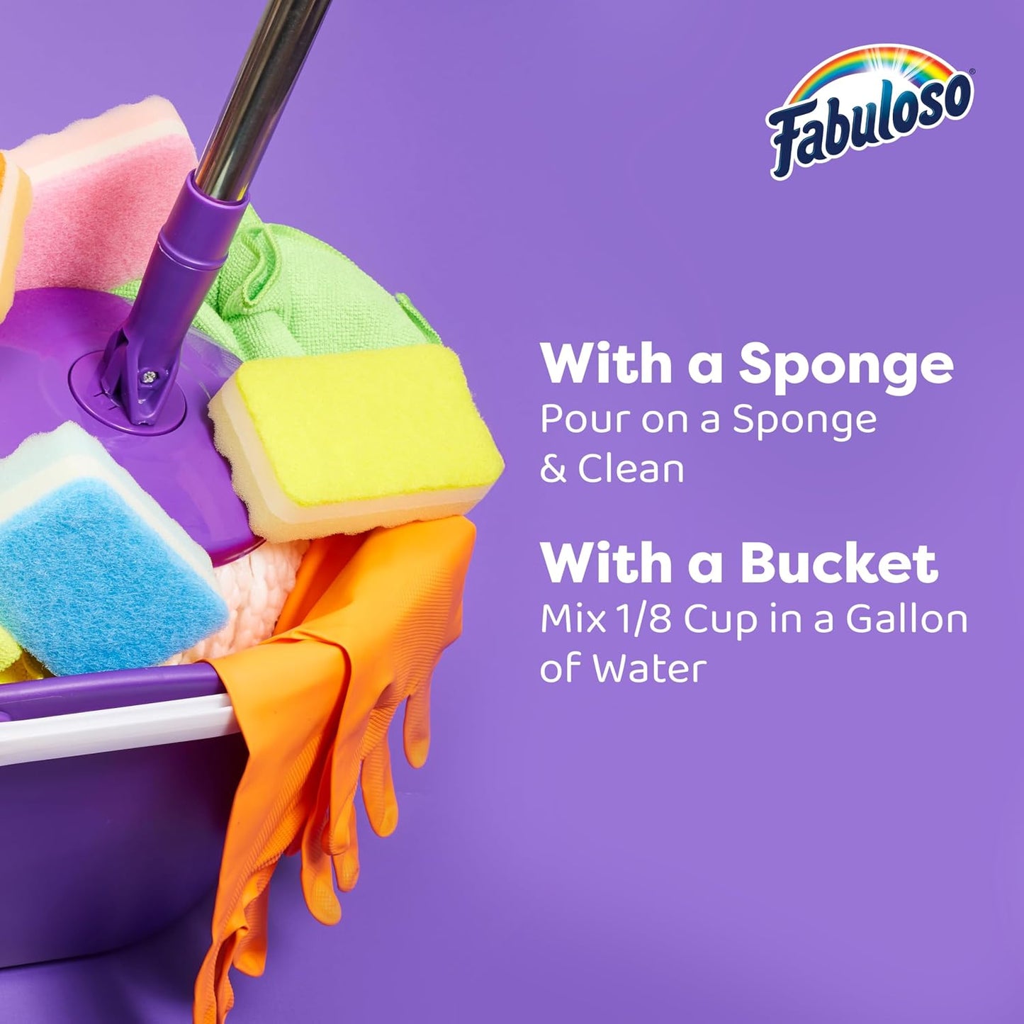 Fabuloso 2X All-Purpose Cleaner, Lavender Scent, 56 fl oz | No Rinse Floor Cleaner, Long-Lasting Freshness, Multi-Purpose Cleaner, Concentrated Formula, Everyday Cleaning, No Residue