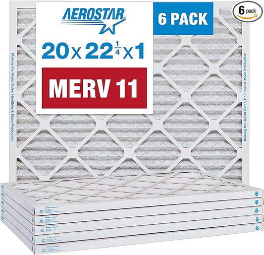 Aerostar 20x22 1/4x1 MERV 11 Pleated Air Filter, AC Furnace Air Filter by AirFiltersDelivered