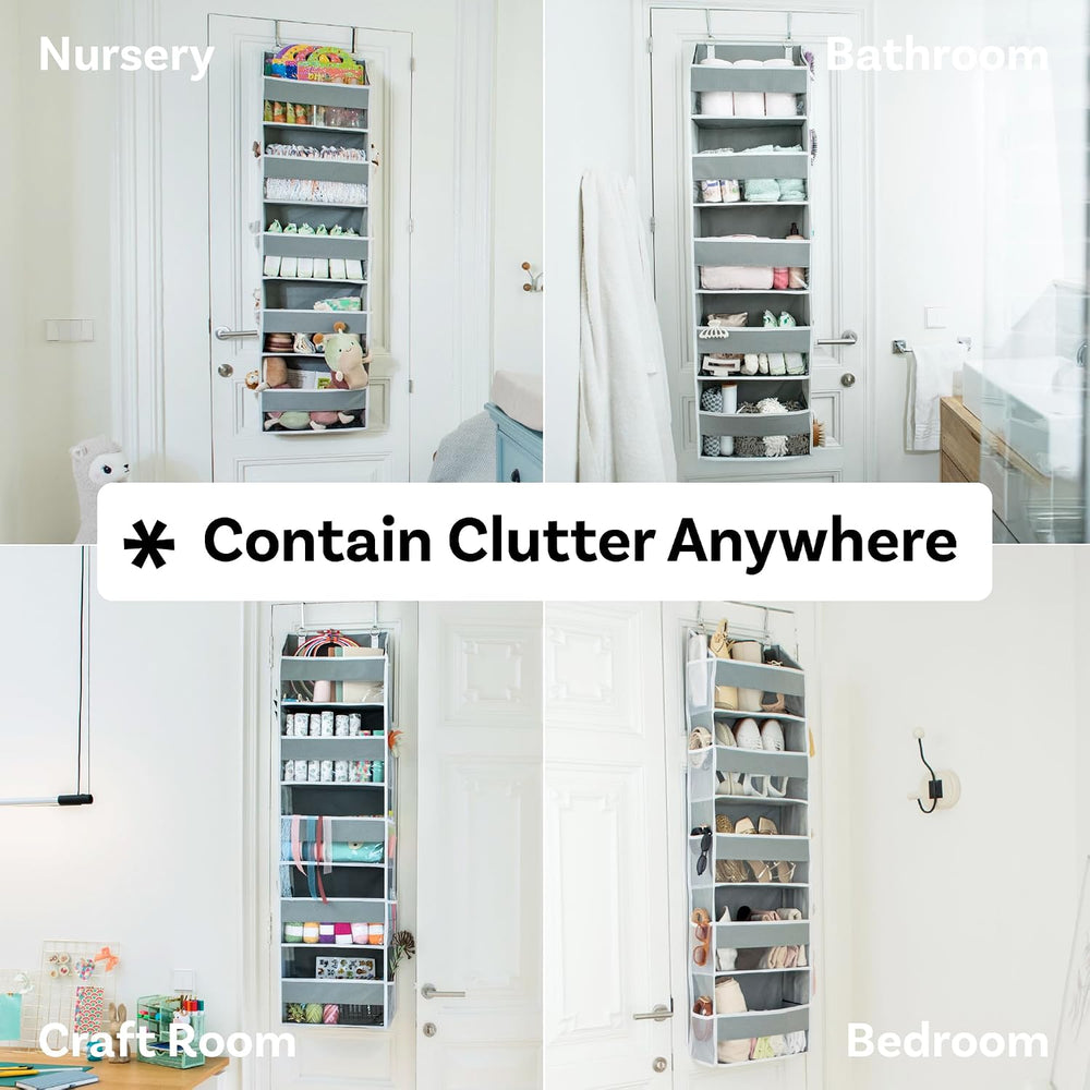 Ooh So Tidy 5-Tier Over Door Hanging Organizer, Grey
