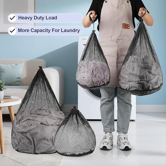 4Pcs Mesh Laundry Bags Washing Machine Mesh Wash Bags Jumbo - Image 4