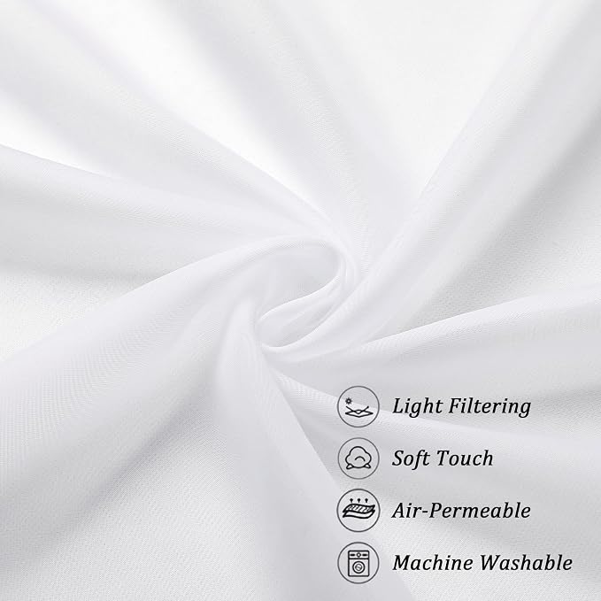 Chyhomenyc Extra Long White Sheer Curtains 120 Inches Long 2 Panels Set - Image 9