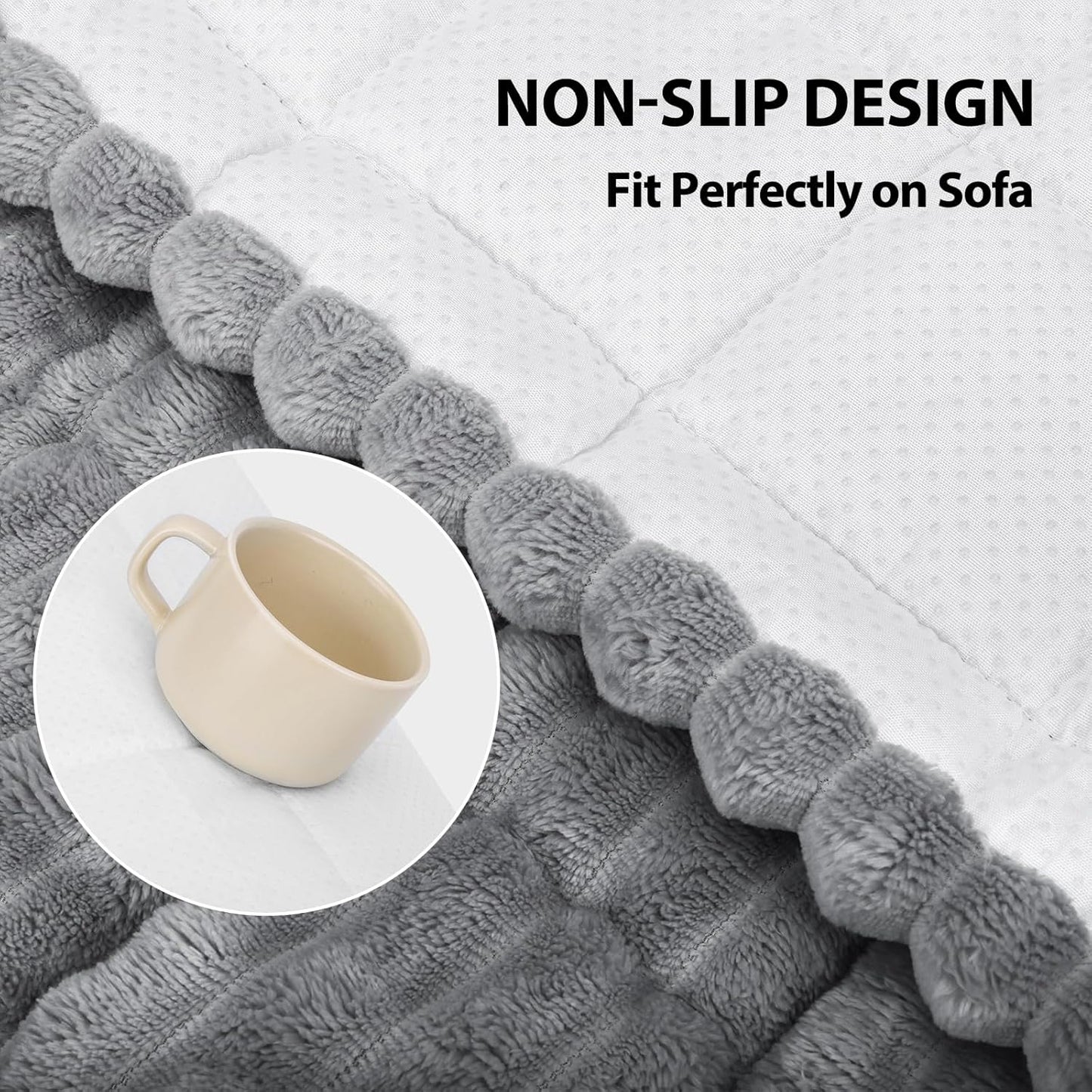 Fixwal Waterproof Dog Couch Cover, Washable Non-Slip Pet Couch Covers for Sofa, Leak-Proof Sofa Protector for Dogs, Pet Friendly Thick Soft Fuzzy Furniture Cover (Grey, 27.6" x 59.1")