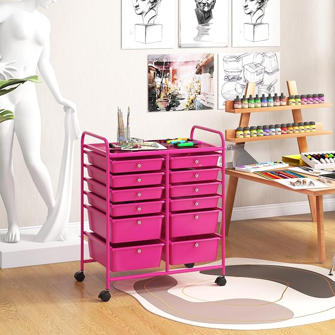 GOFLAME 12-Drawer Rolling Storage Cart, Mobile Utility Cart - Image 9