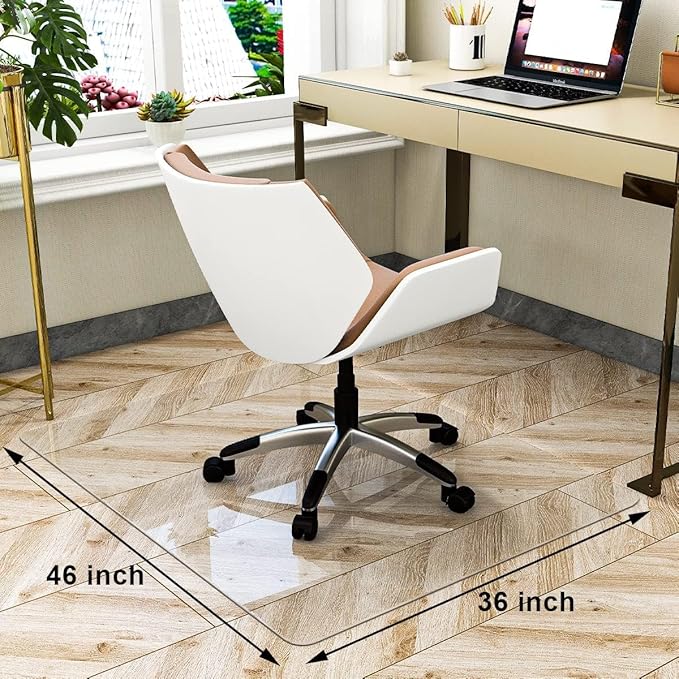 GLSLAND 46" x 55" Tempered Glass Chair Mat Heavy-Duty Floor Protector - Image 7