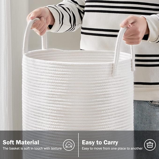 Woven Rope Laundry Hamper Basket by YOUDENOVA, 72L Tall Luandry Basket - Image 4