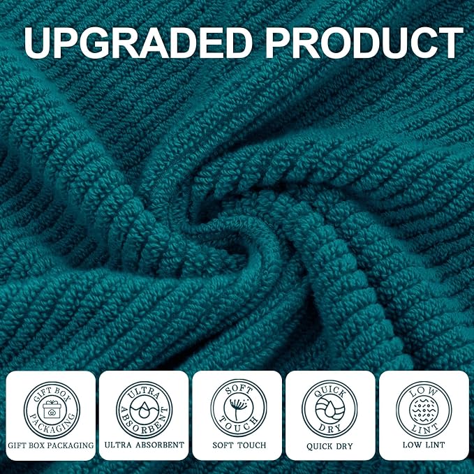 VOOVA & MOVAS Bath Towels Set of 4, Large 30" x 56" - Image 2