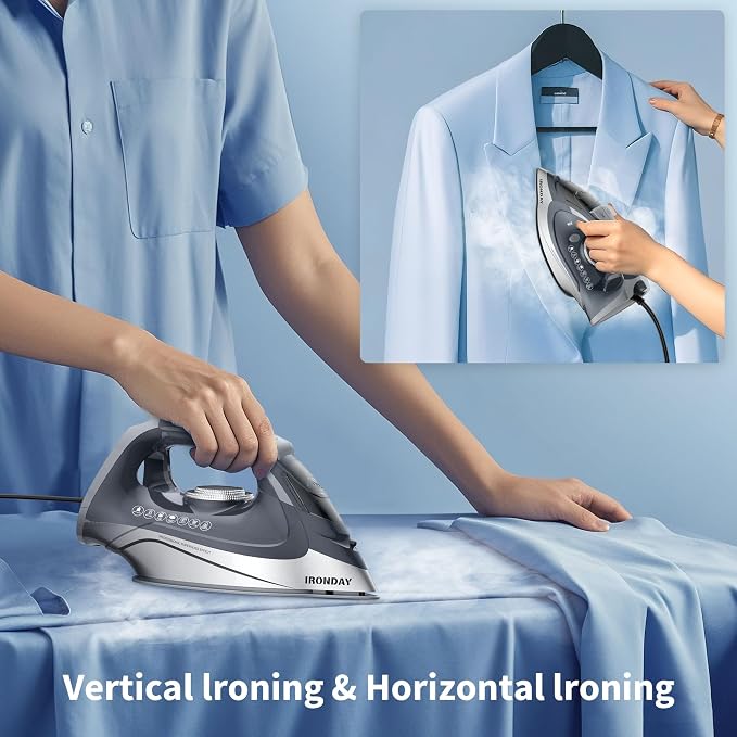 Steam Iron for Clothes Rapid Heating, 1700W Iron Burst of Steam, Non-Stick - Image 8