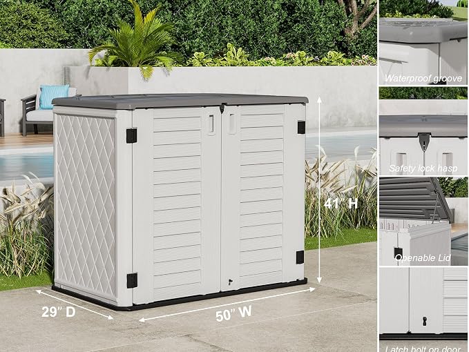 ZZM 4x2.5 FT Outdoor Storage Shed, Resin Waterproof Storage Cabinet - Image 4