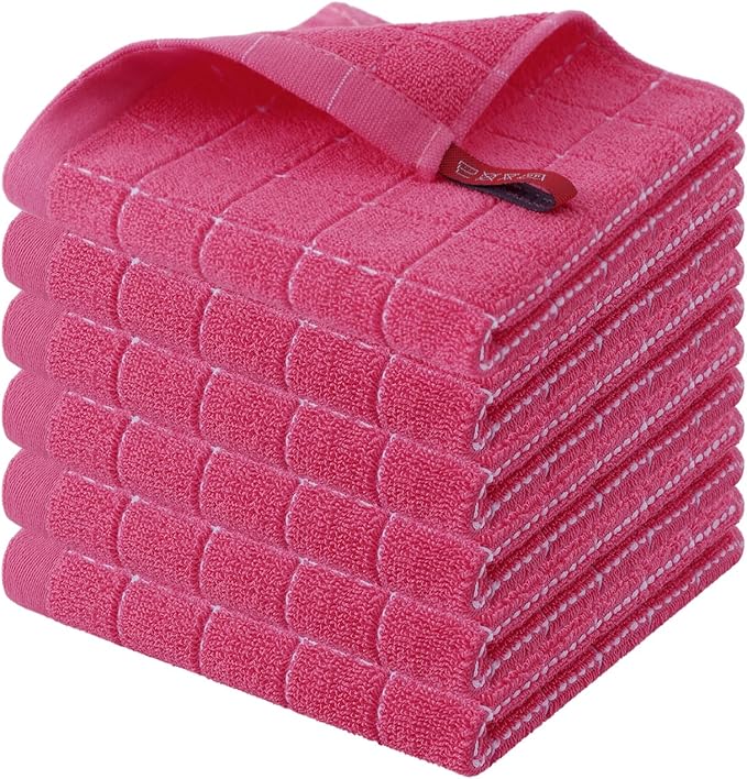 Homaxy 100% Cotton Terry Kitchen Dish Cloths, Ultra Soft and Absorbent Dish by Homaxy