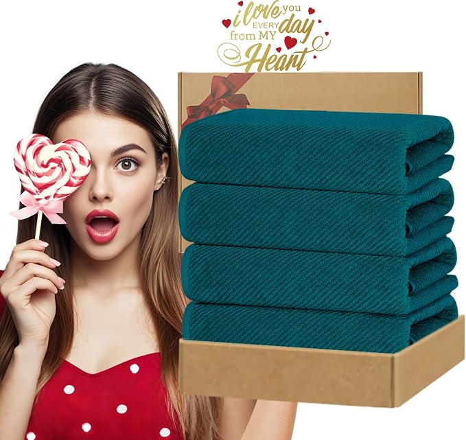 VOOVA & MOVAS Bath Towels Set of 4, Large 30" x 56" - Image 6