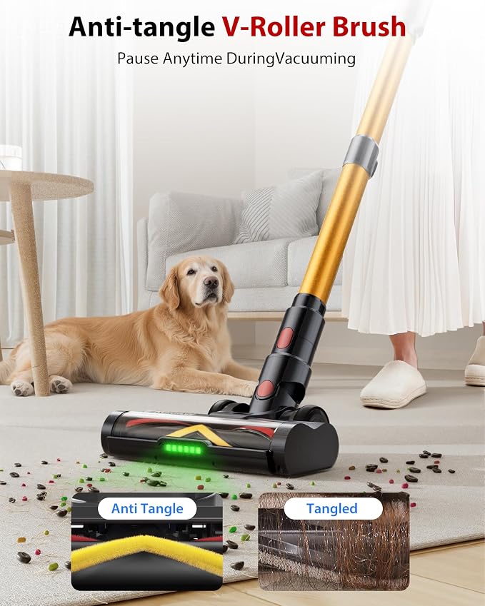 Cordless Vacuum Cleaner, 75Mins/48KPa/580W Self-Standing Vacuum Cleaners - Image 6