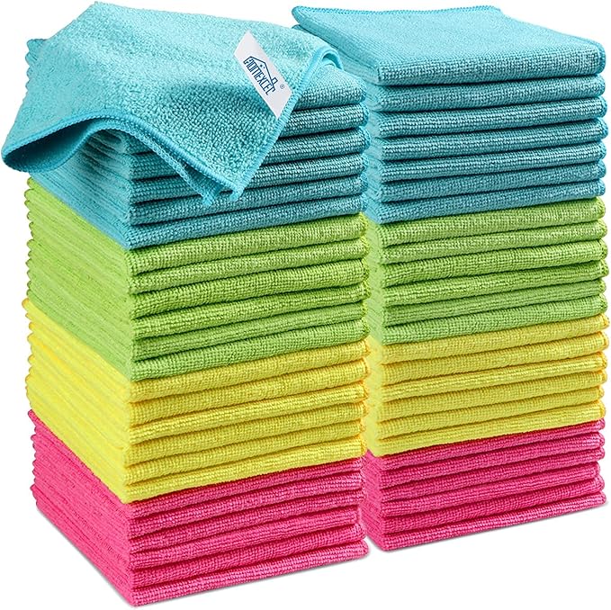 HOMEXCEL Microfiber Cleaning Cloth, 50 Pack Cleaning Rags, Cleaning Towels by HOMEXCEL