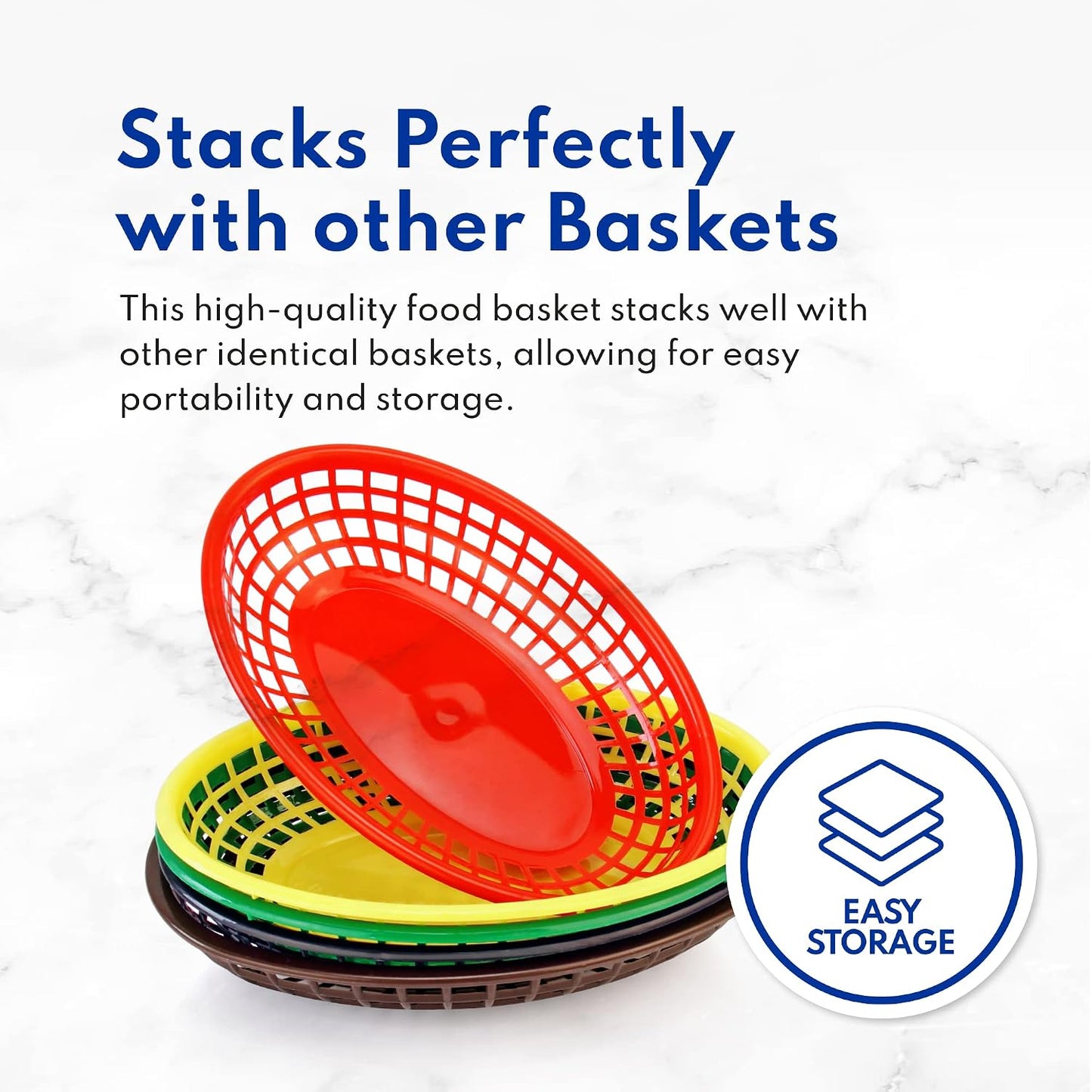 New Star Foodservice 44164 Fast Food Baskets, 9.25 x 6 inch Oval, Set of 12, Red